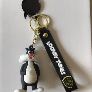 Warner Bros. Looney Tunes Sylvester Keychain in Black and White